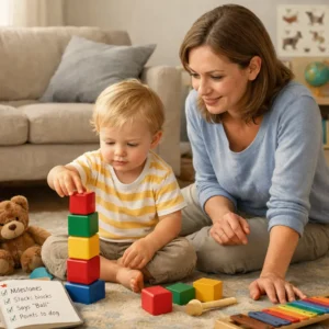Early Signs of Autism Spectrum Disorder in Toddlers and Young Children Parent observing early signs of autism spectrum disorder in a toddler