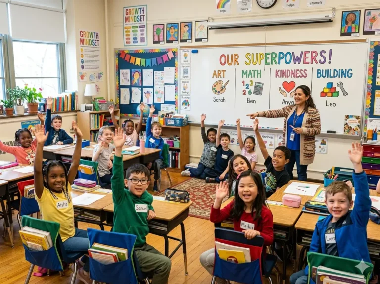 A classroom activity where students identify their own strengths, helping to build self-esteem in children with learning disabilities by celebrating diverse abilities.