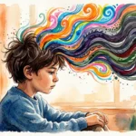 Artistic illustration showing emotional intensity in gifted children, representing the overexcitabilities that are part of their social and emotional needs.